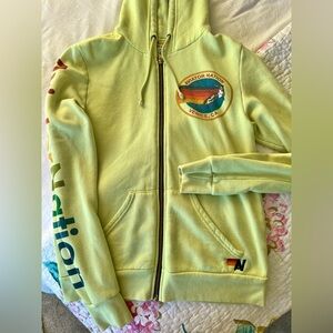 Aviator Nation neon yellow sweatshirt. Great condition, size small